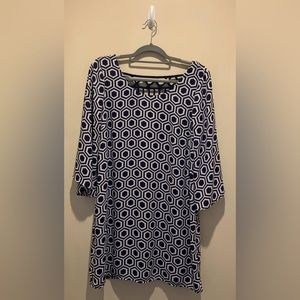 Women’s navy and white dress. Size 12